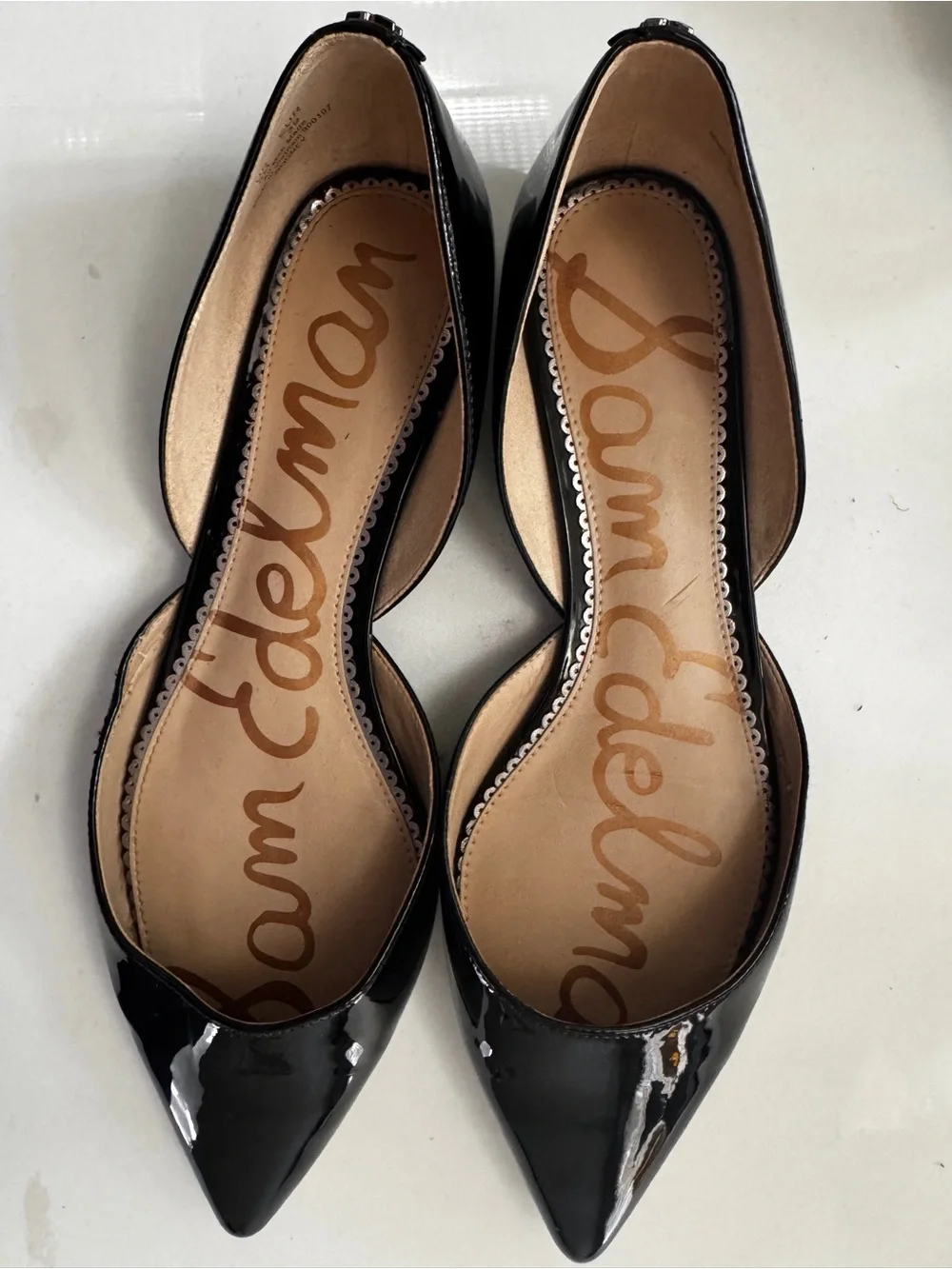 Sam Edelman Black Patent Pointed D'Orsay Flats